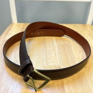 Coach Men’s Genuine Leather Belt with Solid Brass Buckle Logo Size 38